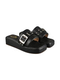 Shoetopia Girls P-20 Black Wedge Sandal - 3 Uk (Girls-P-20-Black),Black,3,B0CQK39GSB
