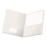 Two pocket Portfolio Embossed Leather Grain Paper 11 X 85 White 25box