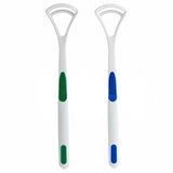 Kienlix 2Pcs Fashion Tongue Cleaner Bad Breath New Hot Away Hand Scraper Brush Silica Handle Oral Hygiene Dental Care Cleaning,