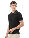 FYLTR Men's Slim Fit Polo T-Shirt with Contrast Tipping Collar - Soft Handfeel Black Beauty,Black Beauty