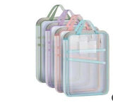 Wisik Enterprise Thickened Document Bag Mesh Zipper Pouch Zipper File Bags With Grid A4 Sizes Zip Document Holder Use For School