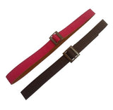 WomenS Belts Set Of 2, Red And Brown, Canvas, Square Buckle, Slim Design,Without Hole,For Waist Size Upto 34 Inch