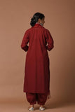 Gosriki Women'S Rayon Blend Straight Solid Kurta With Pant & Dupatta (Parekh Maroon-Gs_L_Maroon_Large),Maroon,,B0DP2CF36G