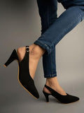 Shoetopia Women & Girls Elegant Suede Pointy Toe Pumps/Belly-251/Black/Uk4,Black,4,B0BPC7CPXL