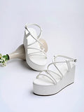 Shoetopia Girls P-7 White Platform - 4 Uk (Girls-P-7-White),White,4,B0CRPD2258