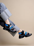 Shoetopia Smart Casual Black & Blue Sporty Sandals For Women & Girls /Eu36,Blue,3,B0F7LYDBDZ