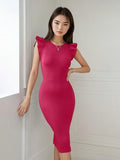 Kotty Women'S Stylish Looking Valentno Febric Dress(Pink,M)