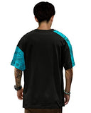 Eyebogler Men'S Trendy Round Neck Half Sleeves Loose Fit Typography Printed T-Shirt Black Bluebird,Black BluebirdApparel,S