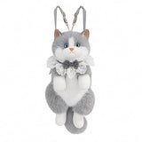 STARFLYER Realistic Cat Plush Backpack with Meow Sound, Handmade Stuffed Animal Cat Bag for Girls Women, Cute Kawaii Cat Shaped