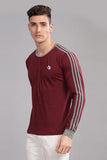 ADRO Full Sleeve Tshirt for Men | Full T Shirt for Men | 100% Slub Cotton Tshirt | Full Sleeve T-Shirt | Mens Full Sleeves T Shirts |FR3-24-MAR-MR-L Maroon,Maroon