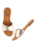 Shoetopia Buckle Detailed Golden Flats For Women & Girls /Eu41,Golden,8,B0DTG81TCD
