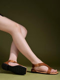 Shoetopia Women Tan Flat Sandals /Eu38,Bronze,5,B0DK7FJ5D8