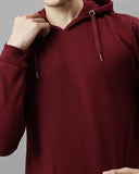 Adro Men'S Cotton Neck Hooded Sweatshirt (H24-Pln-Mr_Maroon,MaroonApparel,S