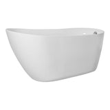 Elegant Decor Indoor Modern 59 Inch Soaking Single Slipper Bathtub In Glossy White