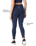Pumpd Womens Stretchable Leggings -Two Deep Side Pockets Ankle Length Lightweight Anti-Odor Squat Proof Dry Tech Ultra Soft Seams,Moody Blue,Moody Blue,M