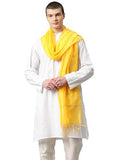 Weavers Villa Poly Silk Yellow Ethnic Woven Dupatta For Men (2.20 Mtrs)
