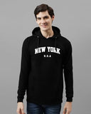 ADRO Hoodies for Men | Printed Hoodie for Men | Cotton Hoodie | Mens Hoodies | Sweatshirt for Men | Hooded Regular Fit Hoodie | H24-NEW-BL-Medium Black,Black