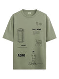 ADRO Oversize T Shirt for Men | Drop Shoulder T Shirt | Mens Oversize T-Shirt | 220 GSM Cotton Oversize Tshirt | Trendy Front and Back Printed T Shirt|OVR24-L1-PHONE-OL-M Olive,Olive