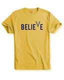 Adro Men'S Believe Design Printed T-Shirt (2Xl, Light Yellow)