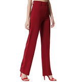 Kotty Womens Solid Polyester Blend Cherry Maroon Trousers (Cherry Maroon,34)