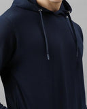 ADRO Hoodies for Men | Printed Regular Fit Hoodie for Men | Cotton Hoodie | Mens Hoodies | Sweatshirt for Men | Hooded Hoodie|H24-PLN-NB-M Navy Blue (Medium),Navy Blue