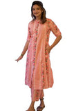Anni Designer Women'S Rayon Viscose A-Line Printed Kurta With Pant (Pisasu Peach_Xxl_Peach_Xx-Large),Peach,2XL