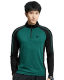 Eyebogler Men Polo Neck Solid Full Sleeve Regular Fit T-Shirt,Black Moss GreenApparel,L