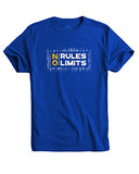 Adro No Rules No Limits Mens Printed T-Shirt (Rnr-M-Lim-Rb_Royal Blue_L)