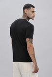 Adro Men'S V Neck Solid Cotton T-Shirt (Vn-M-Pln-Bl_Black_S)
