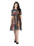Leriya Fashion One Piece Dress For Women| Midi Dress For Women| Birthday Dress For Women (Small, Multi) Multicolour