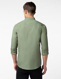 FYLTR Men's Solid 100% Cotton Casual Full Sleeves Shirt with Pocket Rifle Green,Rifle Green