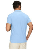 Xyxx Men'S Cotton Solid Regular Fit Shirt (Xy_Cr14_Polo Tshirt_1_Sky Blue,Sky BlueApparel,L