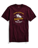 Adro Summer Adventures California Mens Printed T-Shirt (Xl, Maroon)