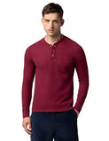 Fyltr Men'S Casual Raglan Sleeve Henley T-Shirt With Pocket Detail - Full Sleeve | Buttoned Placket,Berry Cherry,Berry Cherry,S