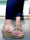Shoetopia Classic Heeled Rose-Gold Kolhapuri For Women & Girls /Eu39,Rose-Gold,6,B0DRJCJXFH