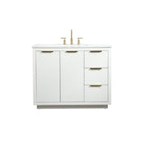 Elegant Decor Blake 42 Aluminum Alloy Mdf Single Bathroom Vanity In White