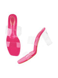 Shoetopia Stylish Trasparent Detailed Magenta Block Heels For Women & Girls /Eu38,Magenta,5,B0DNXRFG6X