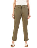 FYLTR Womens Regular Stretch Cotton Comfortable Soft Khaki Trousers,Alive Olive