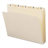 Indexed File Folders, 1/5 Cut, Indexed AZ, Top Tab, Letter, Manila, 25/Set