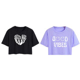 Toplot Tops For Women || Western Tops For Woman Stylish || Crop T-Shirt Western Pack Of 2 (Combo-Top-5258-Blk-Prl-Xl),Black-Parple,,B0F6NPWZGQ