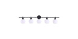 Living District Collier 5-Light Metal Wall Sconce In Black And Frosted White