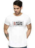 Adro No Rules No Limits Mens Printed T-Shirt (Rnr-M-Lim-Wh_White_2Xl)