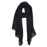 Silk Route Inessence Jet Black Poly Georgette Scarf Women Girls Wrap Medium Size Hijab