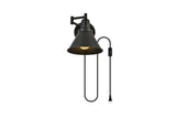 Living District Jair 1-Light Metal Plug-In Wall Sconce In Black