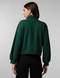Fyltr Women'S Drop Shoulder Boxy Fit Sweatshirt With Turtle Neck & Balloon Sleeve,Enchanted Evergreen,Enchanted Evergreen,2Xl