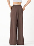 LERIYA FASHION Women's High Waist Wide Leg Trousers | Casual & Formal Pants for Women |Loose Fit Track Pants | Gymwear | Cargo Pants | Elegant Office Wear | Stylish Jeans Look (LF-TR1168-L-BROWN),Brown