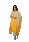 FABNEX Kurta set for women | women kurta set | Women Kurta Sets Kurtis | Women Kurta Pant Set (K-102-YELLOW-XL)
