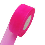 Chenkou Craft Solid Organza Ribbon 1 Roll 50 Yards Hot-Pink 2 (50mm) Birthday Craft Bow Party Decoration Packing Ribbons (Hot Pi