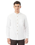Fyltr Men'S Solid Slim Fit 100% Cotton Linen Look Casual Shirt,Wicked White,Wicked White,2Xl