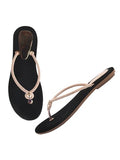 Shoeopia Embellished Strap Rose-Gold Flats For Women & Girls /Eu38,Rose-Gold,5,B0DZVPQQDB